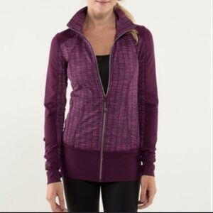 Lululemon Nice Asana Full Zip Jacket Ziggy Wee August Glo Plum Yoga Women’s